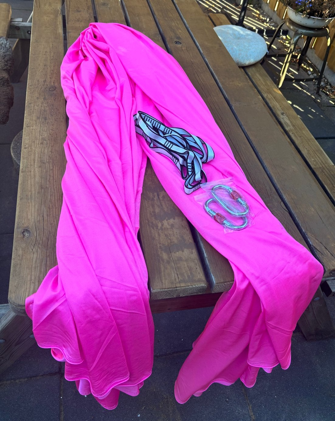 Aerial Silk Yoga Doek 5m x 3m met Bevestigingsmaterialen, Ophalen of Verzenden, Nieuw, Klimsport-accessoire