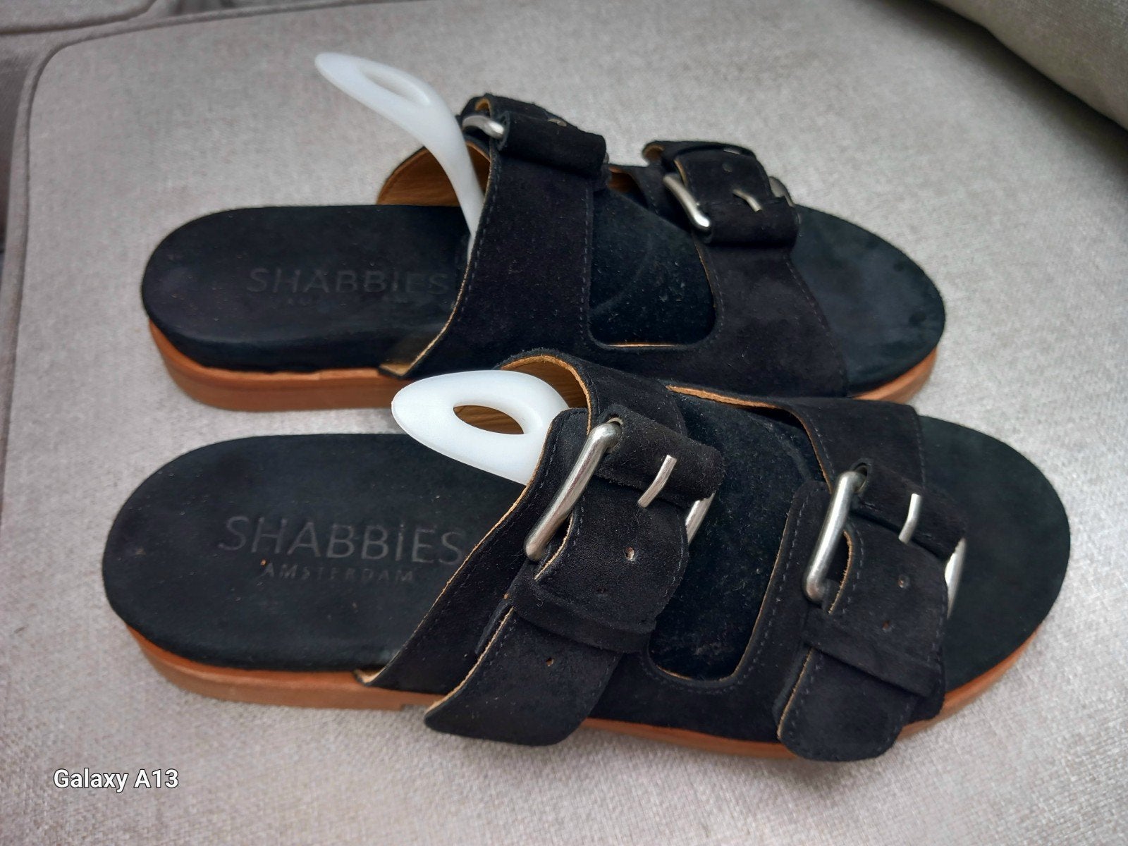 Shabbies Amsterdam sandalen maat 39 zwart suede, Ophalen of Verzenden, Zo goed als nieuw, Zwart, Sandalen of Muiltjes