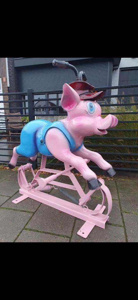 Jaren 70 houten varken van bernard kindt draaimolen, Ophalen, Gebruiksvoorwerp