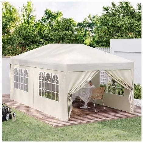 Pop-up opvouwbaar Tuinpaviljoen Marquee Pergola. 3x6m. Creme, Opvouwbaar, Partytent, Nieuw, Ophalen of Verzenden