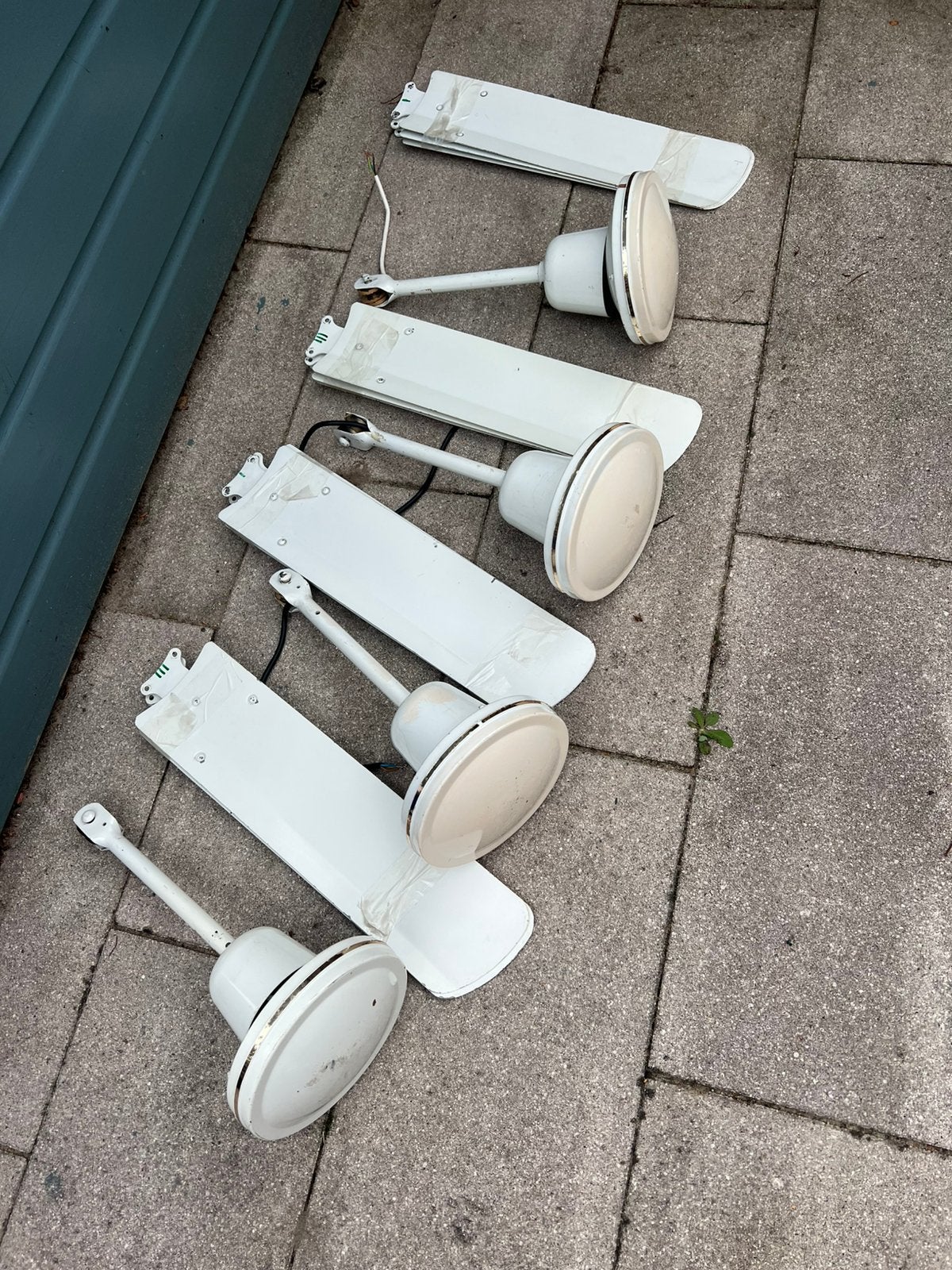 4 Oldschool/retro plafondventilatoren, Witgoed en Apparatuur, Ventilatoren, Ophalen, Gebruikt, Plafondventilator