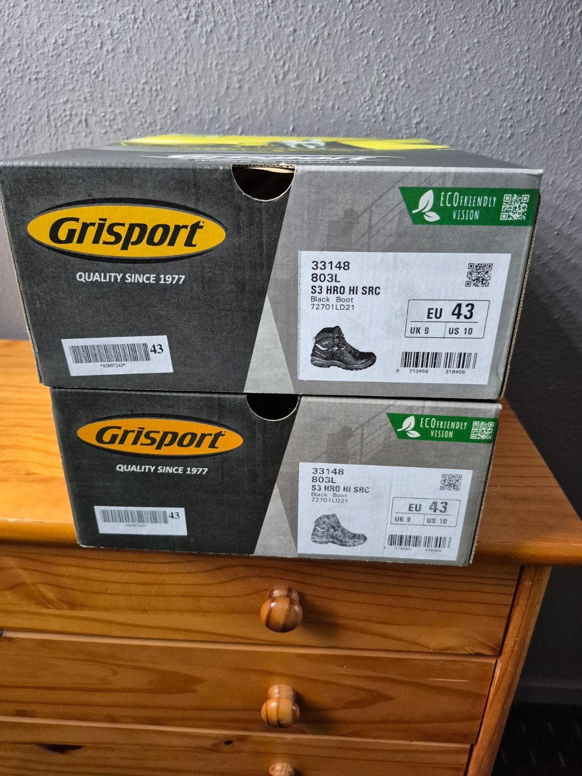 2 paar nieuwe Grisport werkschoenen S3, maat 43, Ophalen, Grisport, Heren, Schoenen