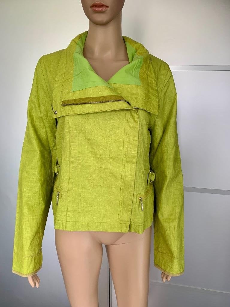 E460 Damo maat 40=M linnen jasje jas bikerjasje biker blazer, Kleding | Dames, Maat 38/40 (M), Ophalen of Verzenden, Zo goed als nieuw