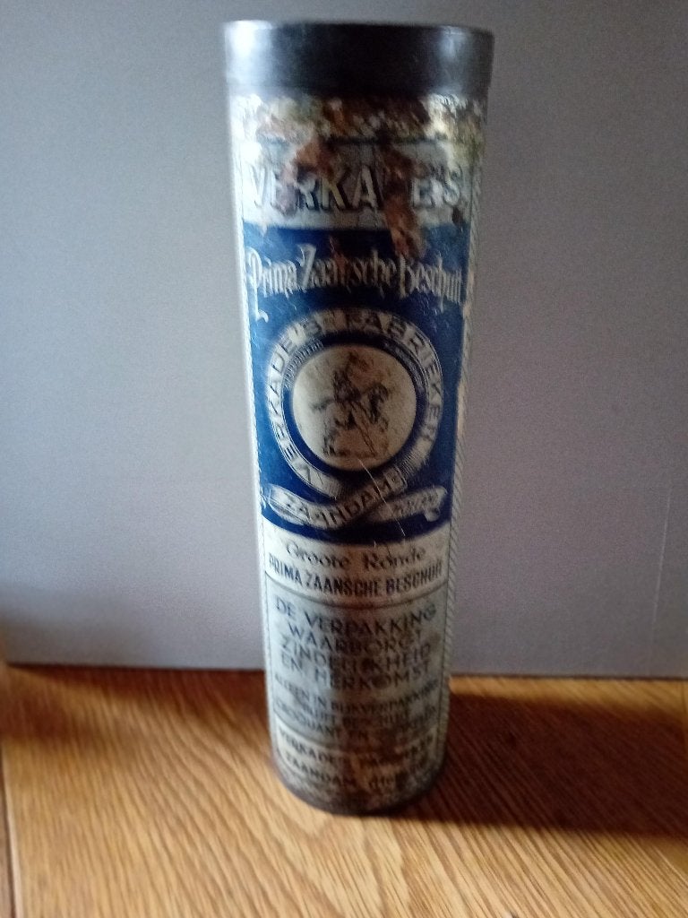 Verkade's Prima Zaansche Beschuit beschuitbus 36,5cm  ca1900, Verzamelen, Ophalen of Verzenden, Gebruikt, Koek(jes), Verkade