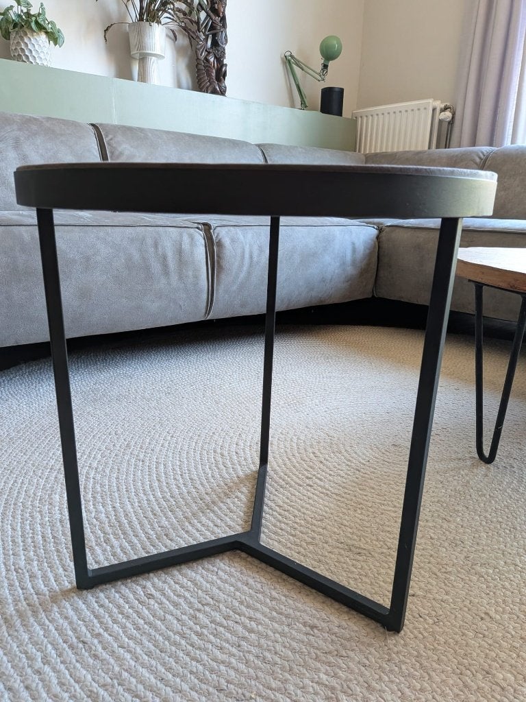 Zwarte salontafel bijzettafel van Must Living in goede staat, Ophalen, 50 – 75, 50 tot 100 cm, Rond