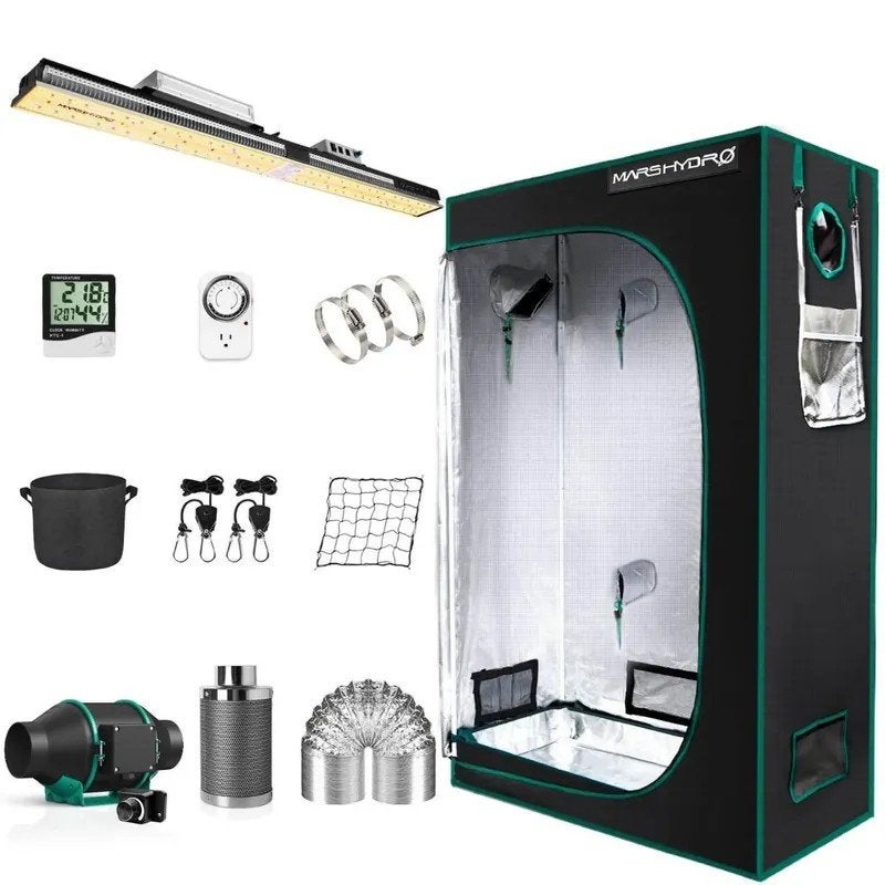 Mars Hydro SP3000 LED Kweeklamp + 60x120x180 Kweektent Set, Ophalen of Verzenden, Kweektent