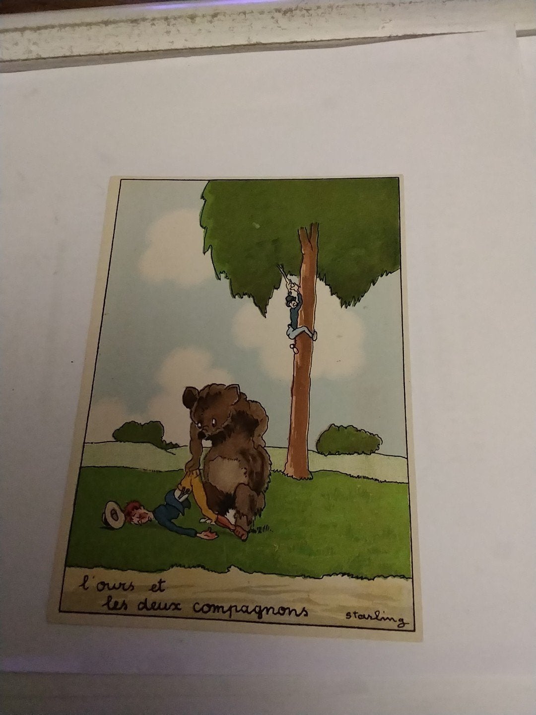 Oude Franse Ansichtkaart: L'ours et les deux compagnons, Ophalen of Verzenden, Voor 1920, Gelopen