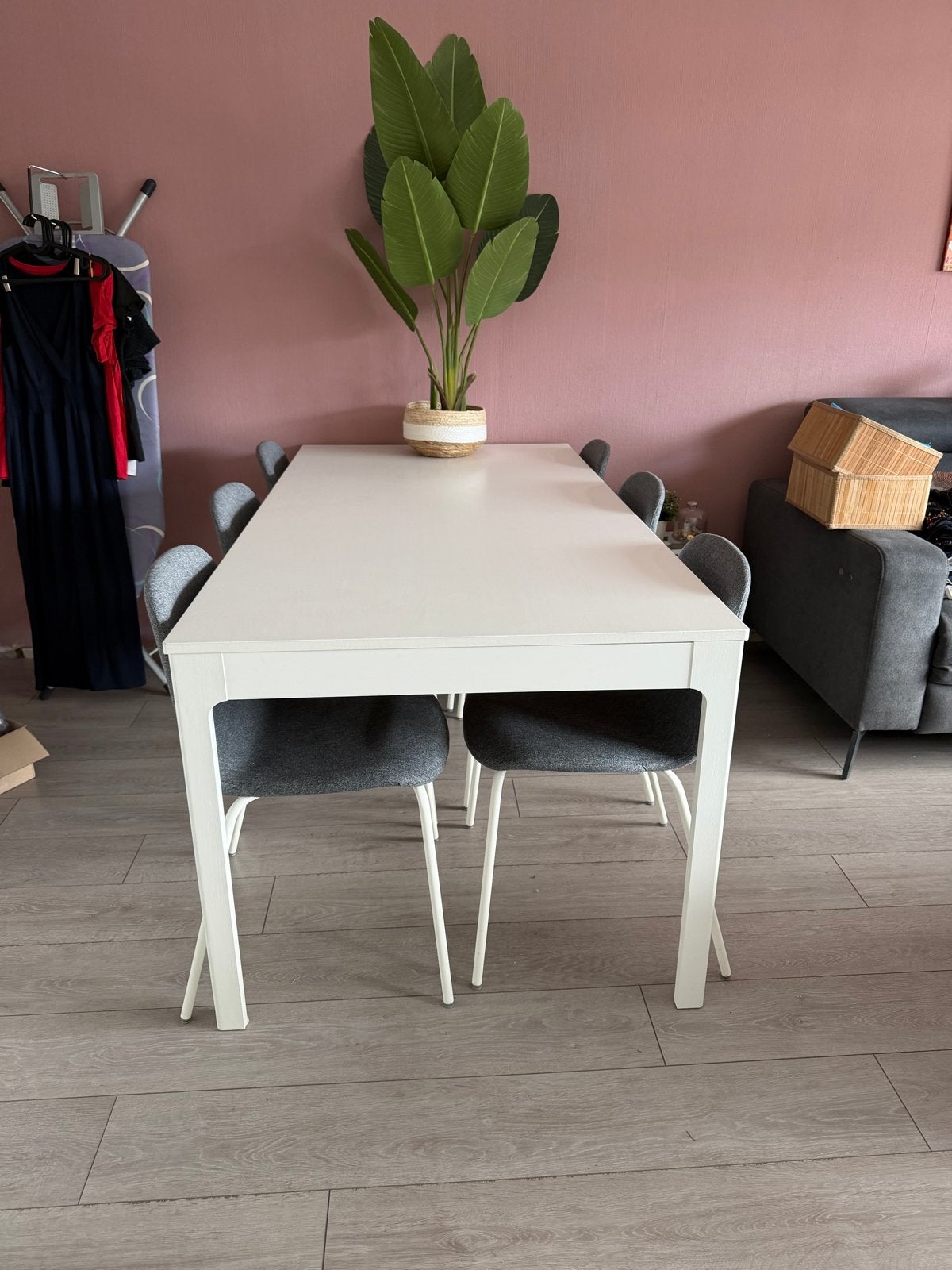 IKEA EKEDALEN uitschuifbare eettafel met 6 stoelen, Huis en Inrichting, Ophalen, Gebruikt, 50 tot 100 cm, 150 tot 200 cm
