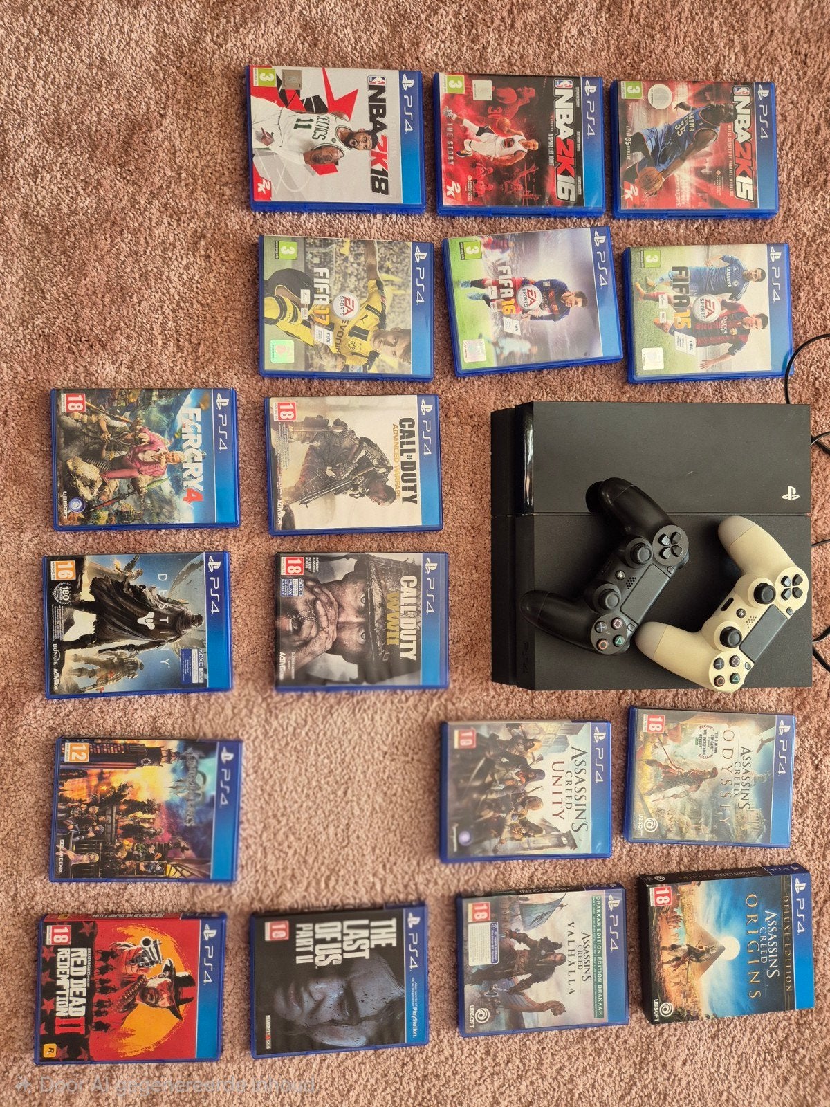 PS4 met 17 games en 2 controllers (disc drive defect), Spelcomputers en Games, Ophalen of Verzenden