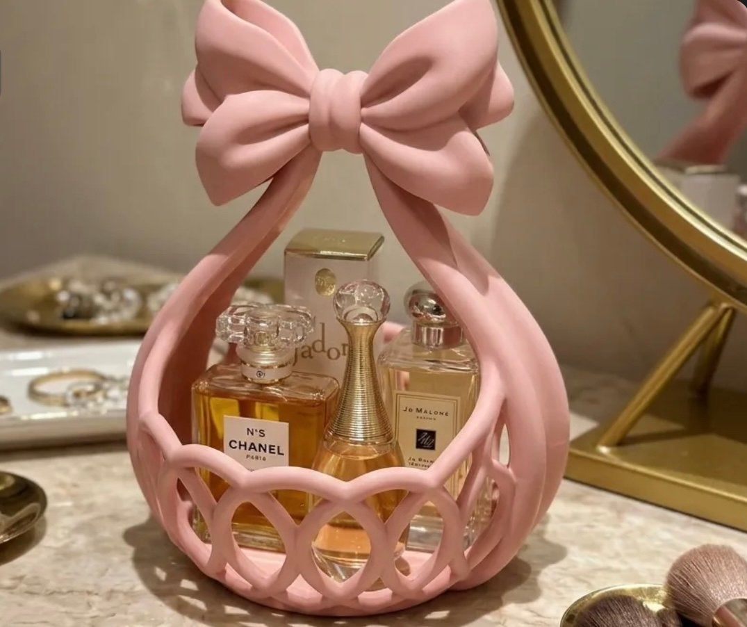 Roze strik decoratieve opbergmand, Ophalen of Verzenden, Zo goed als nieuw