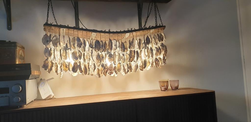 Oesterschelpenlampen - Diverse modellen, op maat gemaakt, Ophalen, Overige materialen, Natuurlijk, Boho, Kust, Uniek, 50 tot 75 cm
