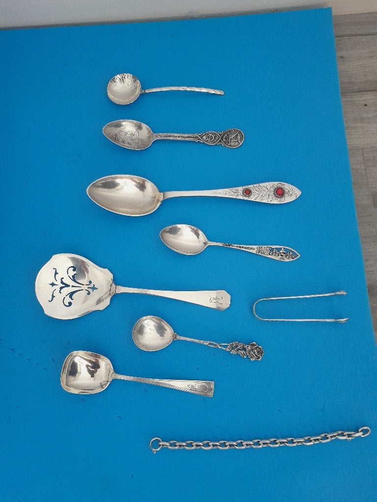 zilveren lepels en ketting, Ophalen of Verzenden, Gebruikt