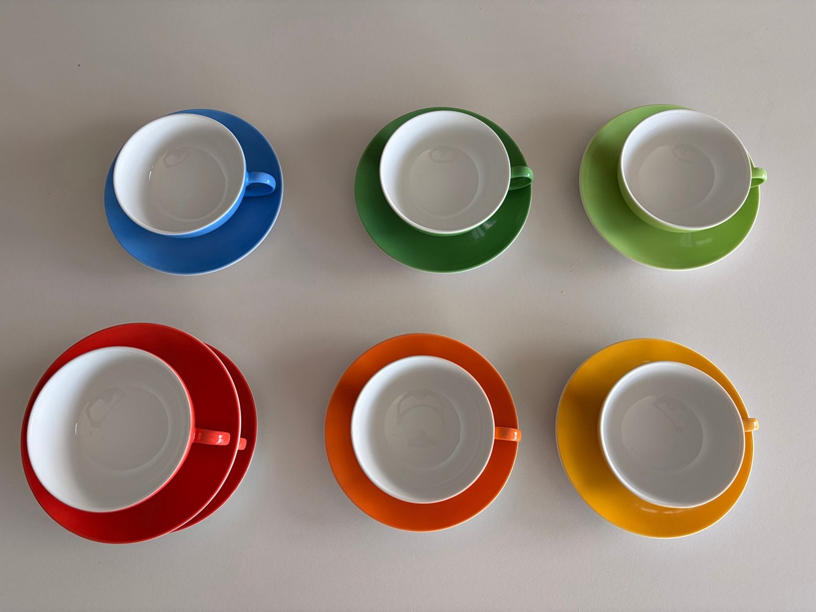 7x Dibbern Solid Color Schöneald kop en schotel (tea), Overige merken, Ophalen of Verzenden, Zo goed als nieuw, Modern
