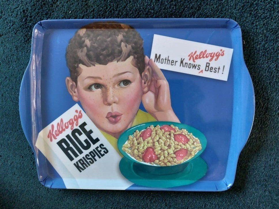 Vintage Kellogg's Rice Krispies dienblad, Ophalen of Verzenden, Gebruikt