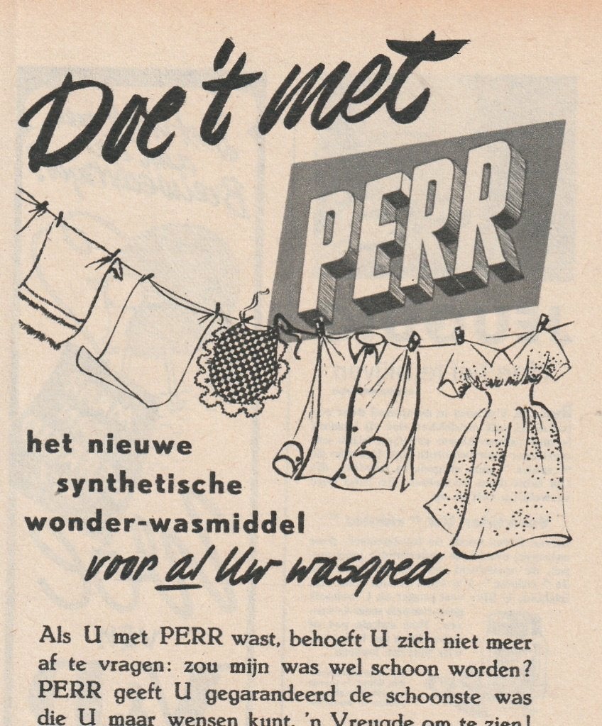 Retro reclame 1952 Perr wasmiddel van Persil dus veilig, Verzenden, Overige typen
