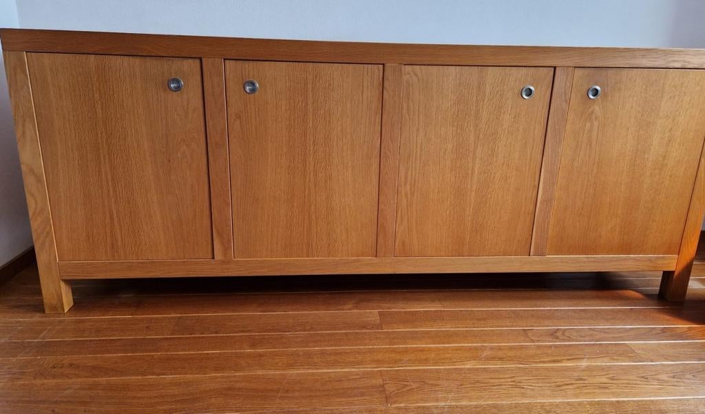 Set van 2 eiken dressoirs/kasten - zo goed als nieuw, Ophalen, Met deur(en), Eikenhout, Zo goed als nieuw