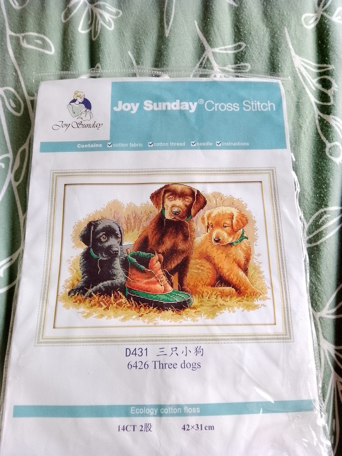 borduurpakket met Labradors, Hobby en Vrije tijd, Ophalen of Verzenden, Nieuw, Borduurpakket