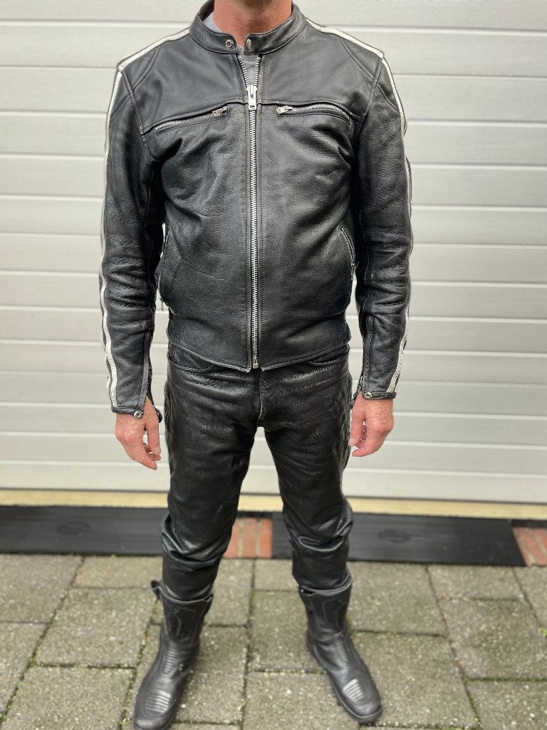 Motorpak leer (losse broek en jas ritsbaar), Tweedehands, Ophalen, Overige merken, Heren