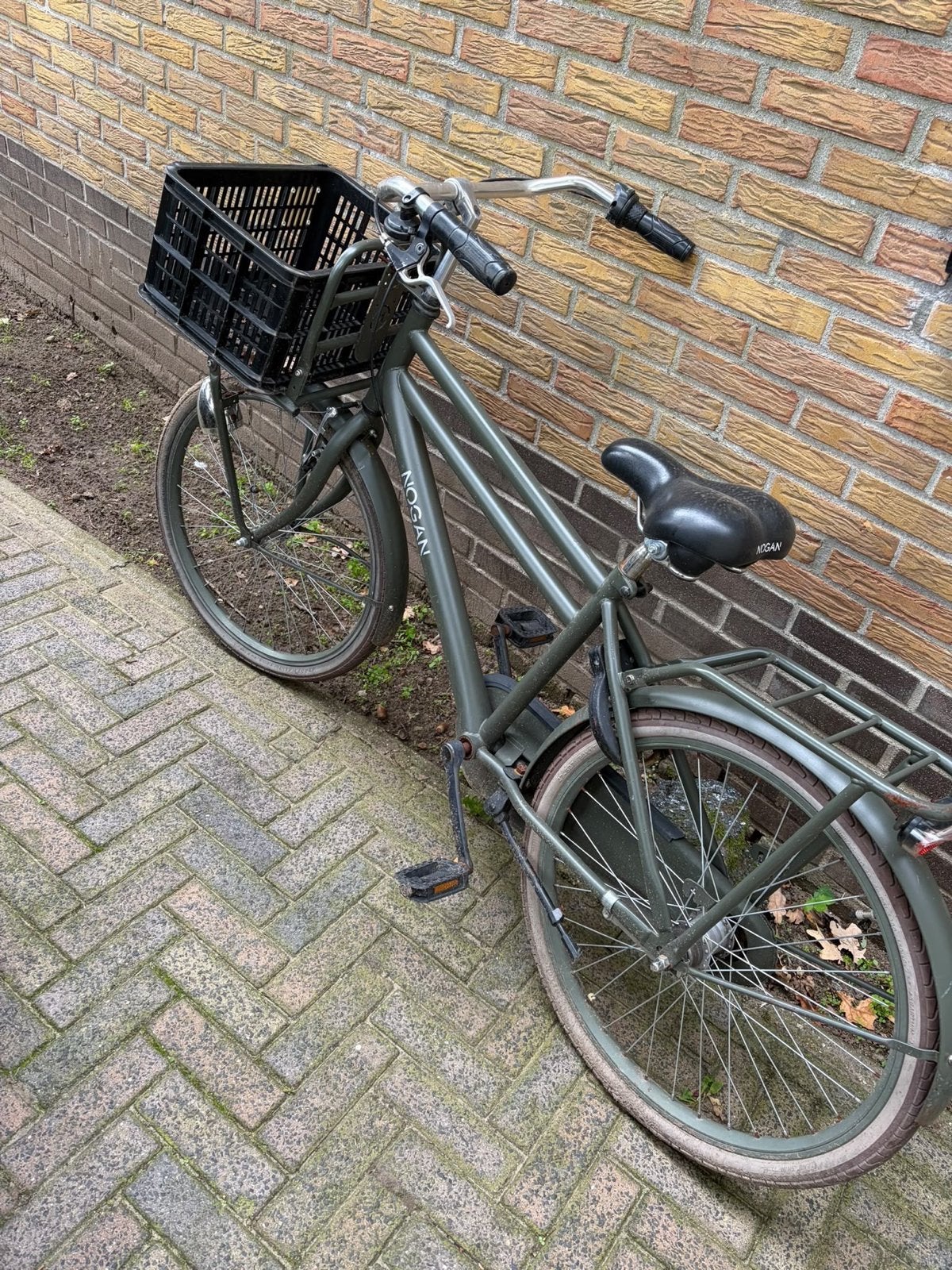 Nogan fiets met voordrager en mand, Fietsen en Brommers, Ophalen of Verzenden, Gebruikt, Terugtraprem, 20 inch of meer