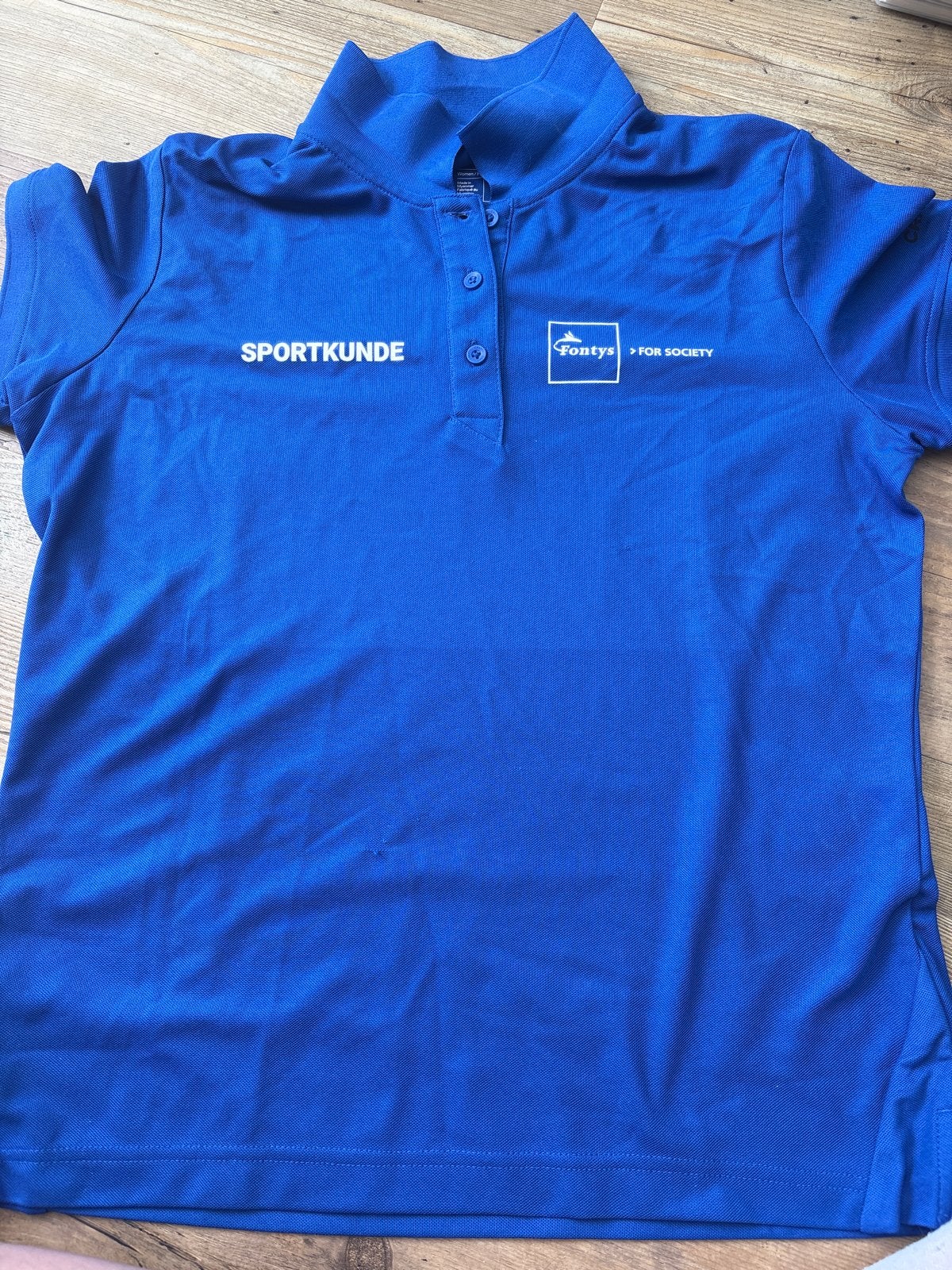 Sportkunde Fontys polo dames maat L, Ophalen of Verzenden, Maat 42/44 (L), Blauw, Korte mouw