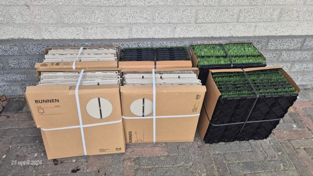 IKEA RUNNEN Vlondertegels nieuw!- Grijs en Kunstgras, Tuin en Terras, Gras en Kunstgras, Nieuw, Minder dan 10 m², Ophalen