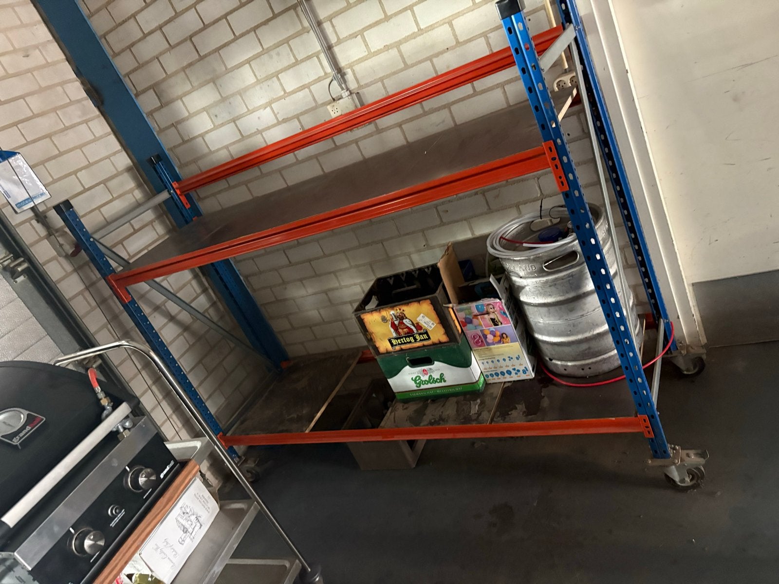 Stevig magazijnrek op wielen, Ophalen, Gebruikt