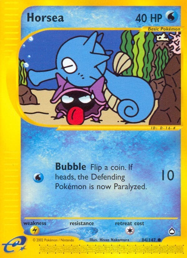 e-Card Series » Aquapolis » Horsea normaal  84/147, Ophalen of Verzenden, Zo goed als nieuw, Losse kaart