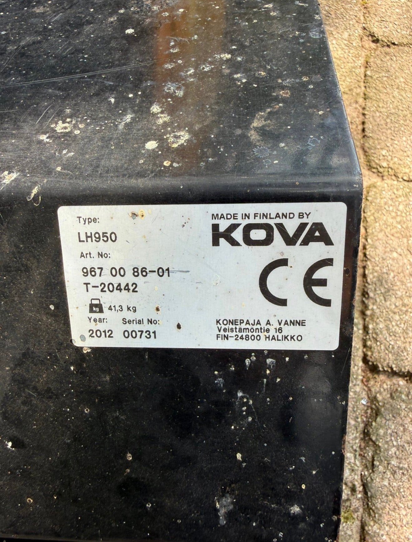 Husqvarna veegborstel voor de Rider 300-serie Kova LH950, Ophalen, Gebruikt, Husqvarna