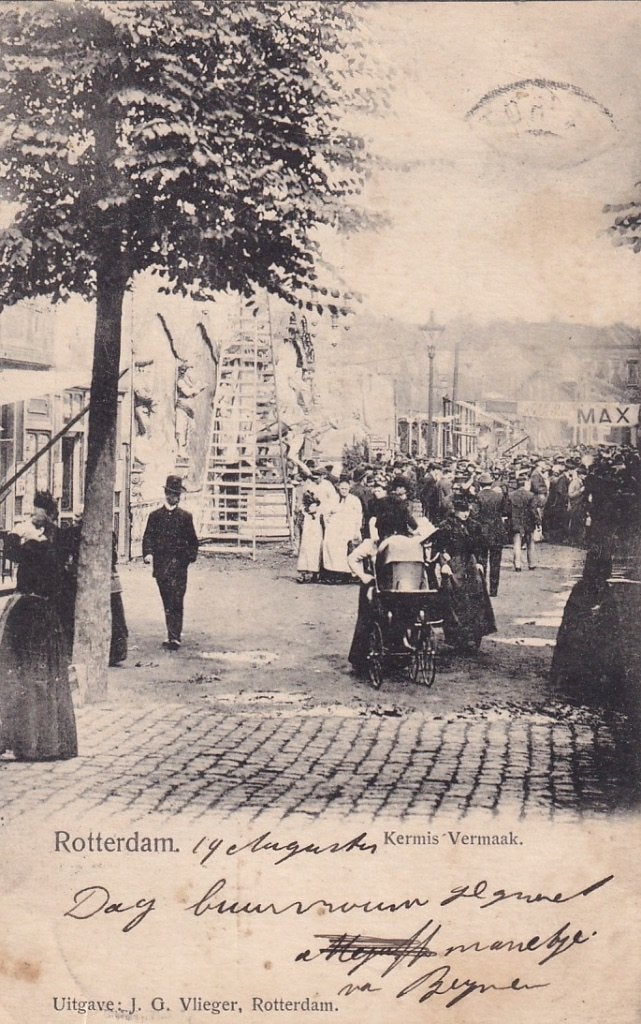 761A Rotterdam Kermis-Vermaak - Veemarktterrein, Verzamelen, Ophalen of Verzenden, Voor 1920, Gelopen, Zuid-Holland