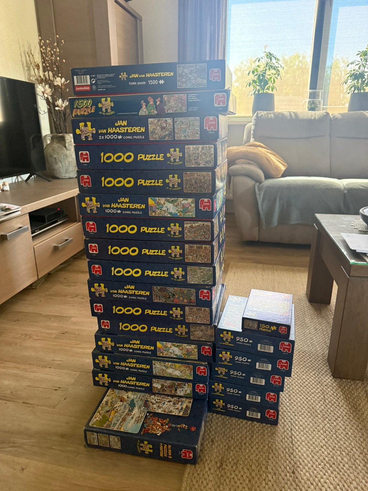 Puzzels jan van haasteren, Ophalen of Verzenden, 500 t/m 1500 stukjes, Zo goed als nieuw