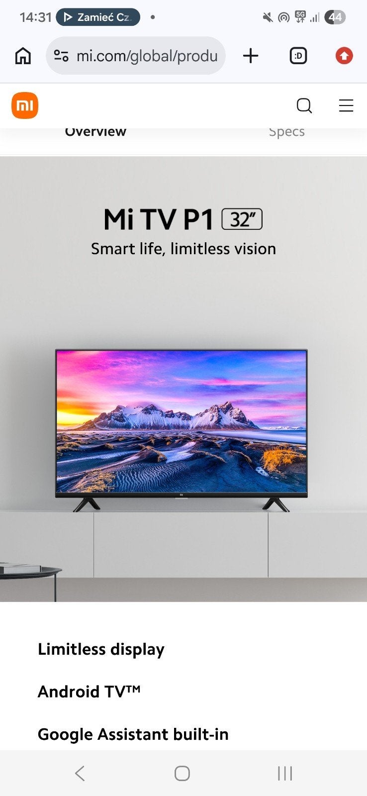 Xiaomi MI TV P1 32 inch Smart TV - Perfecte staat, 50 Hz, Zo goed als nieuw, Smart TV, 60 tot 80 cm