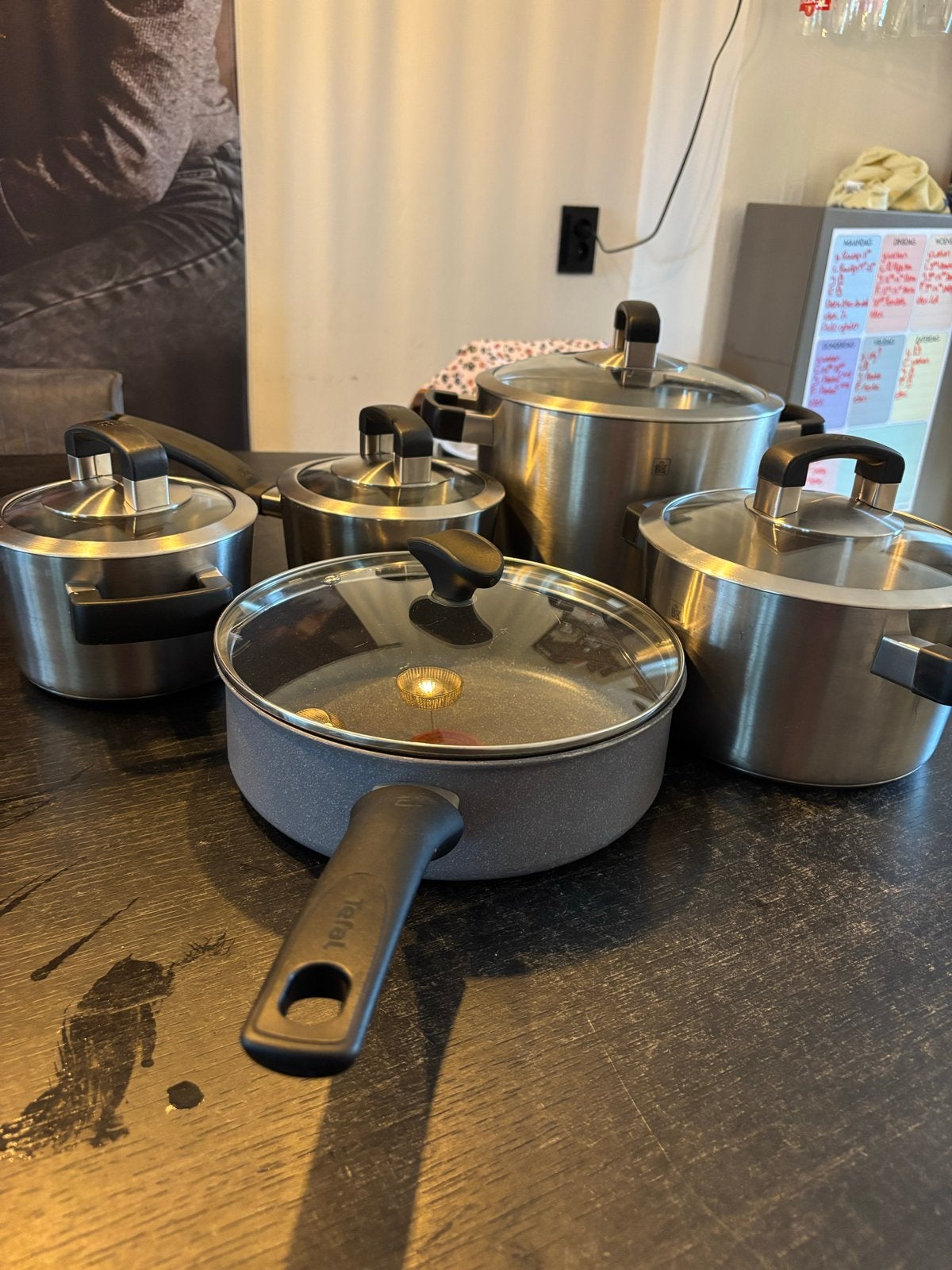 BK pannenset en Tefal hapjespan - Zo goed als nieuw, Huis en Inrichting, Ophalen, Gebruikt, Met deksel, BK