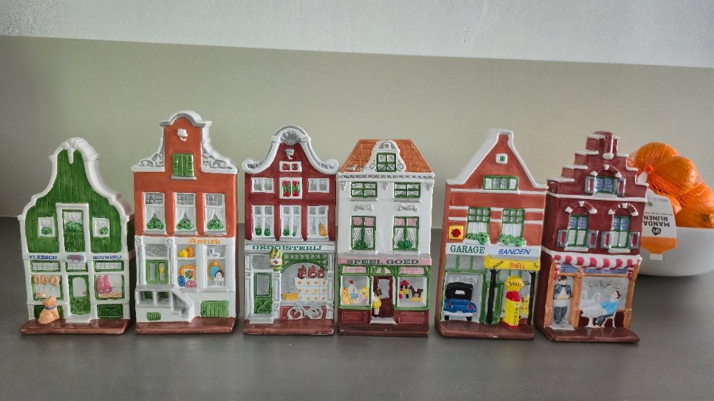 Handgeschilderde Shell Huisjes Compleet (6 st.), Ophalen, Zo goed als nieuw, Overige typen