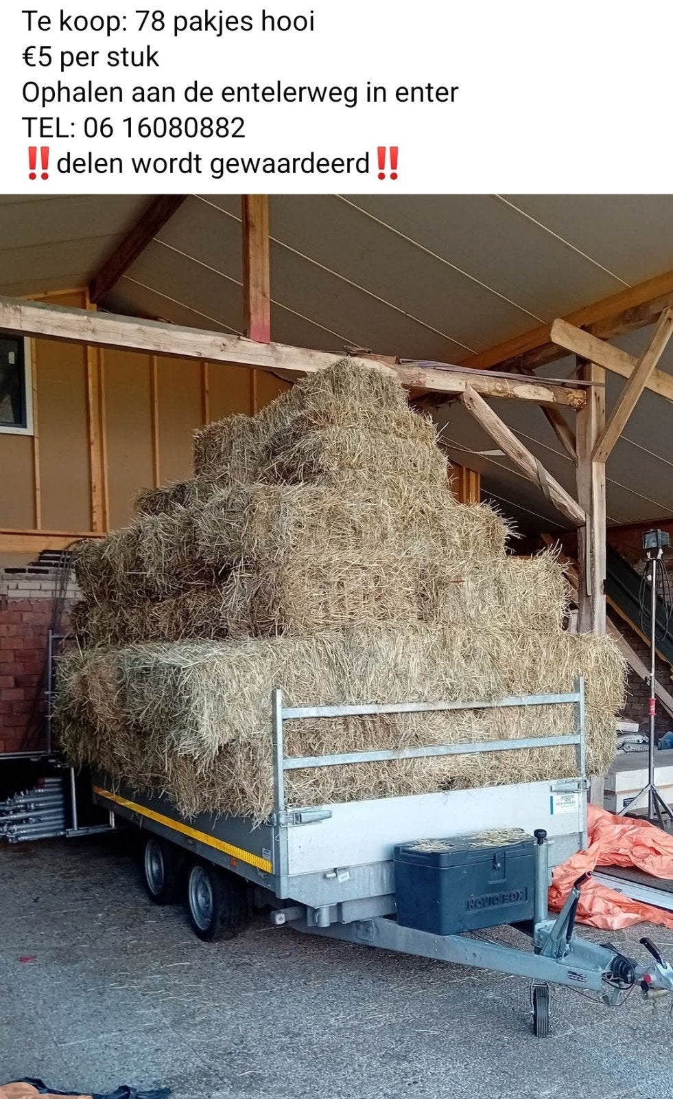 Hooi te koop, Ophalen