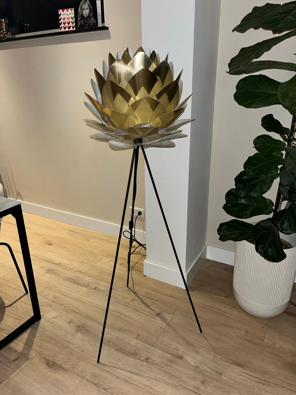 Umage Silvia gouden design vloerlamp - 150 cm hoog, Ophalen of Verzenden, Gebruikt, Metaal, 150 tot 200 cm