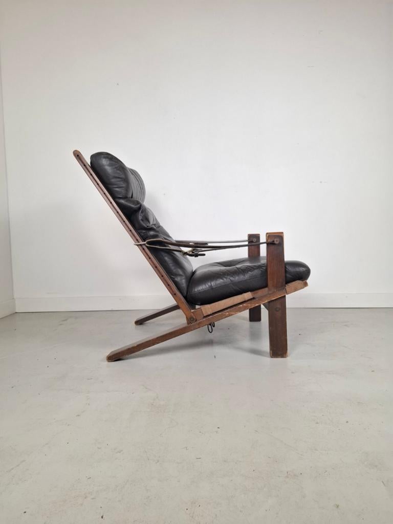 Vintage design fauteuil jaren 60 safari chair Deens design, Huis en Inrichting, Fauteuils, Ophalen of Verzenden, Gebruikt, 75 tot 100 cm