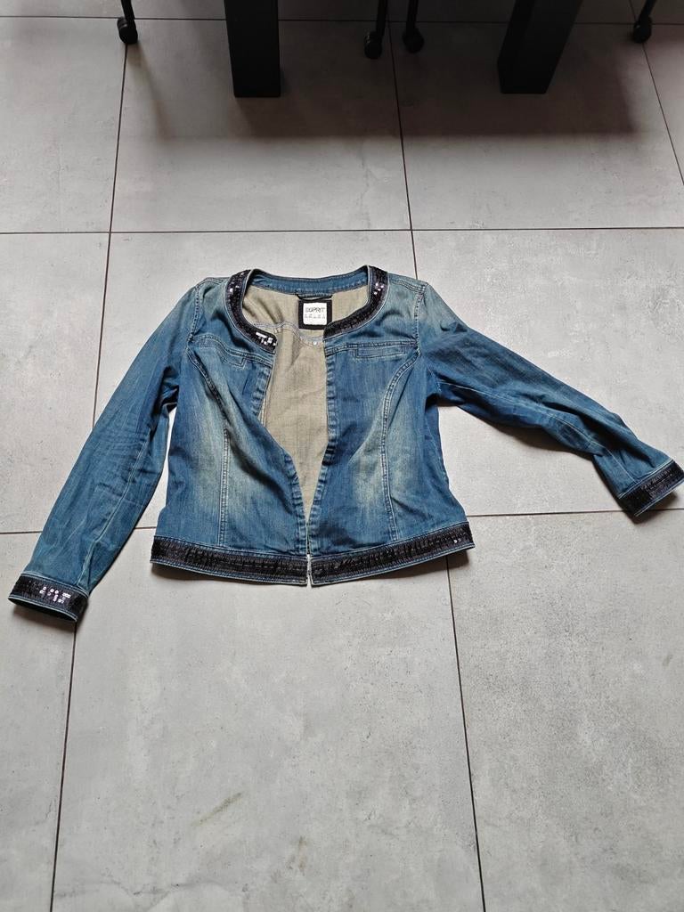 Spijkerjasje esprit maat 3XL, Ophalen of Verzenden, Zo goed als nieuw, Maat 46/48 (XL) of groter, Blauw