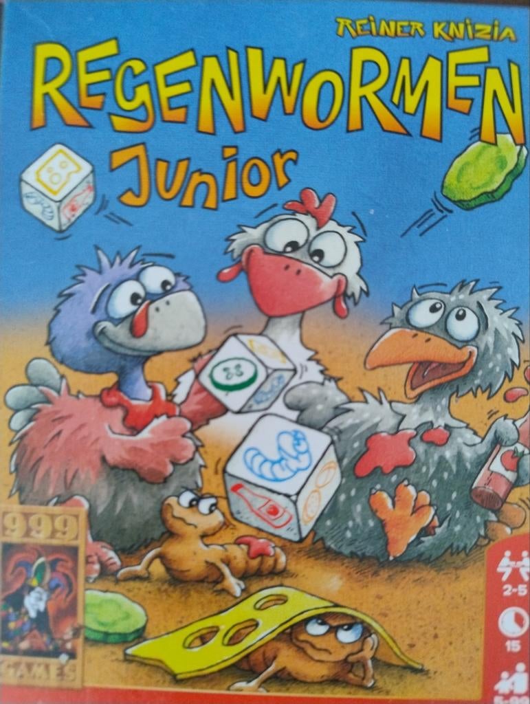 Regenwormen Junior - Leuk dobbelspel voor kinderen, Vijf spelers of meer, Ophalen of Verzenden, Gebruikt, 999 Games