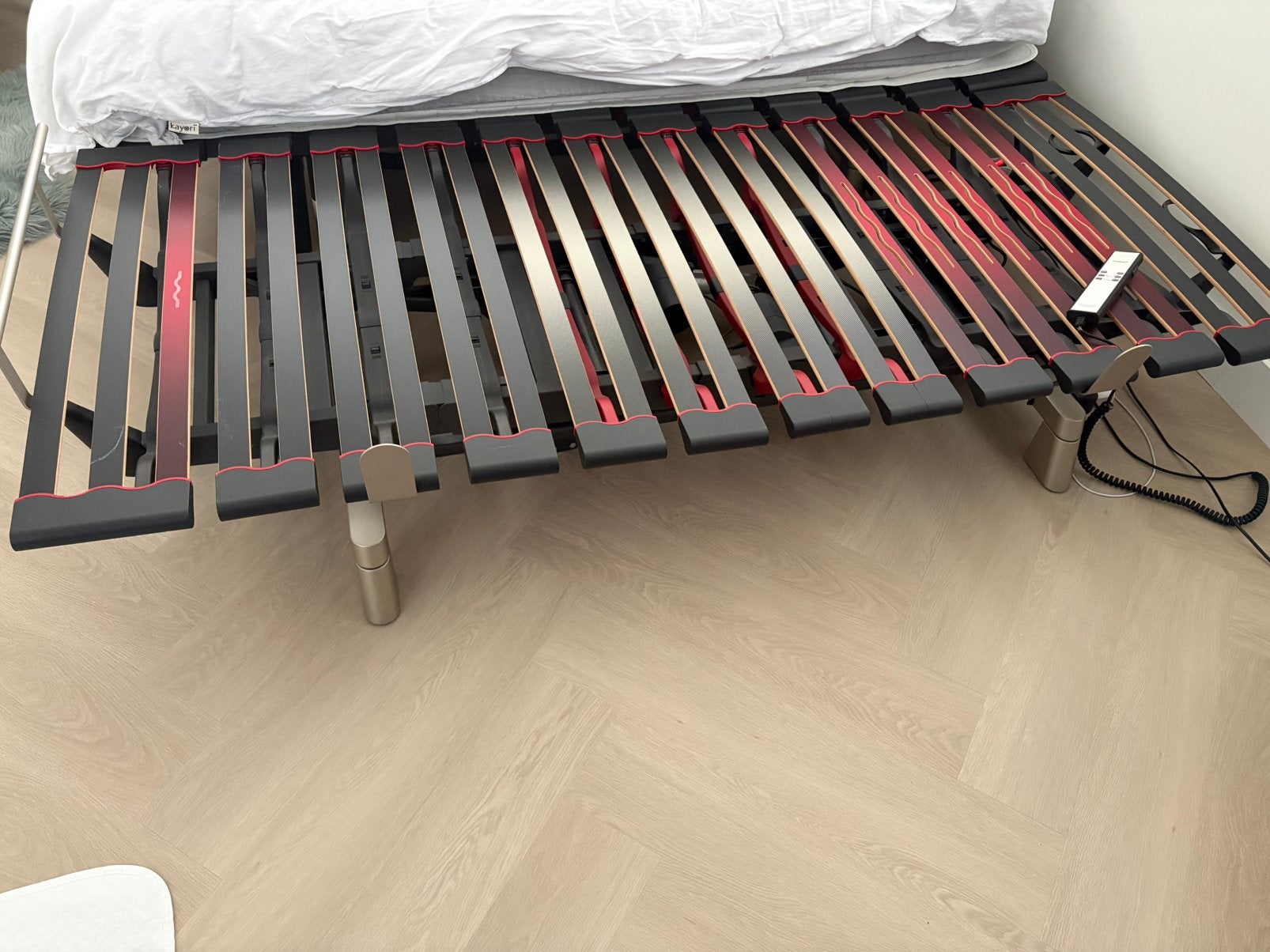 Swissflex uni 21 lattenbodem (200*90] electrisch verstelbaar, Ophalen, 90 cm, Eenpersoons, Zo goed als nieuw