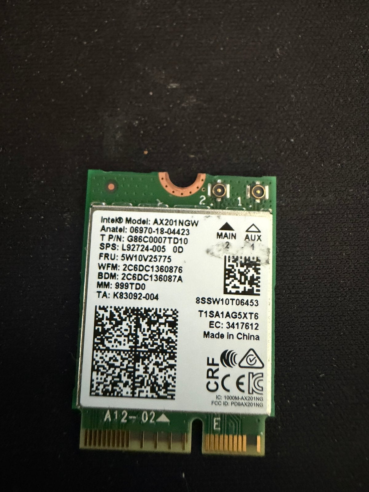 Intel AX201NGW WiFi 6 + Bluetooth | M.2 2230, Ophalen of Verzenden, Zo goed als nieuw