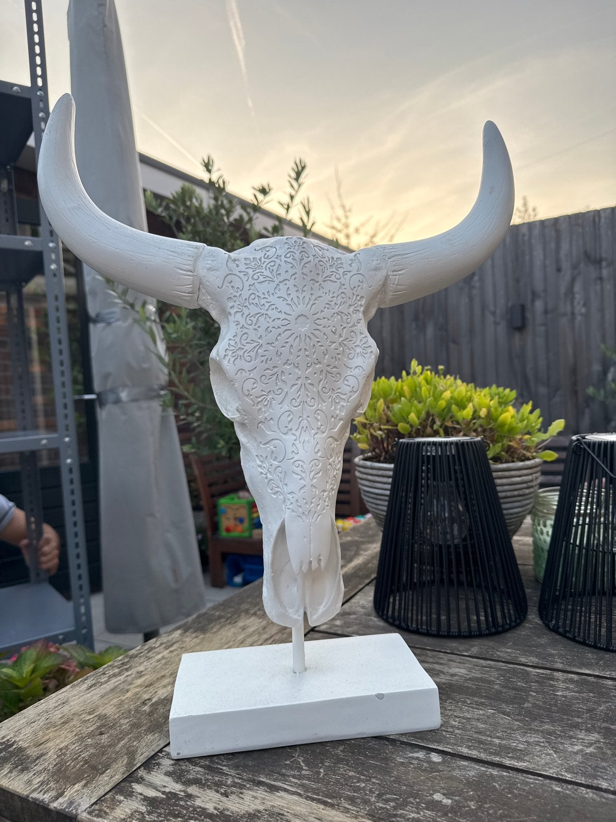 Decoratieve Stierenkop met standaard - Wit, Huis en Inrichting, Ophalen, Boho, Kunststof, Zo goed als nieuw