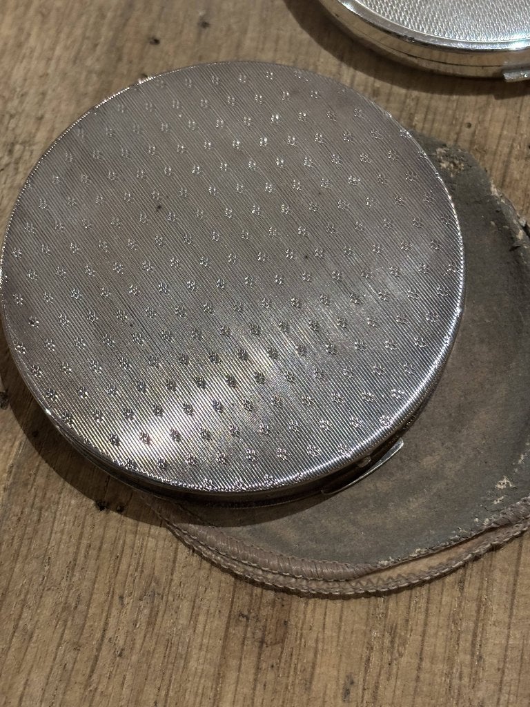 Antieke Art Deco poederdoos, verzilverd, Antiek en Kunst, Antiek | Goud en Zilver, Zilver, Ophalen of Verzenden