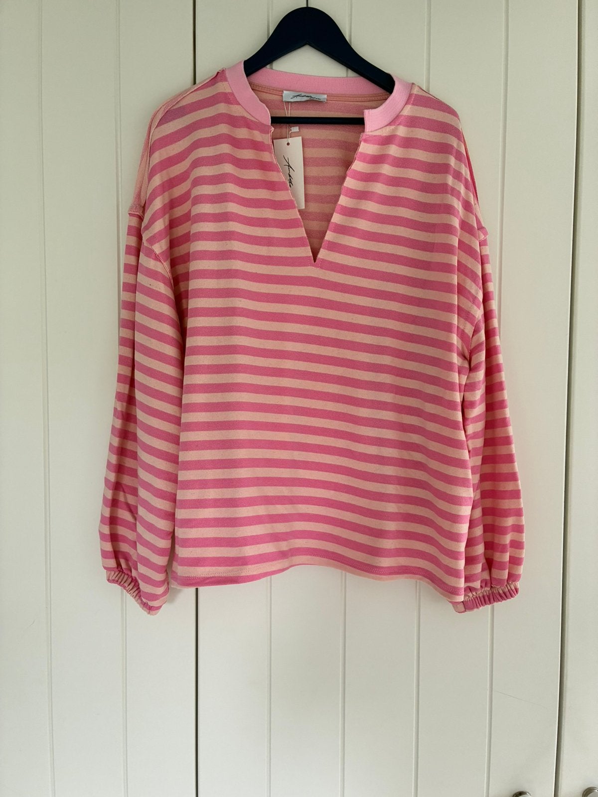 Nieuwe Ambika Oversized Gestreepte Trui / Sweater Longsleeve, Verzenden, Maat 42/44 (L), Nieuw, Roze