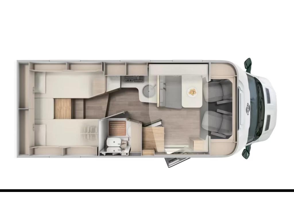 Carado T338 TRAIL 5Jaar garantie 165PK Automaat 5585 KORTING, Caravans en Kamperen, Campers, Automaat, Chemisch toilet, Standaard zit