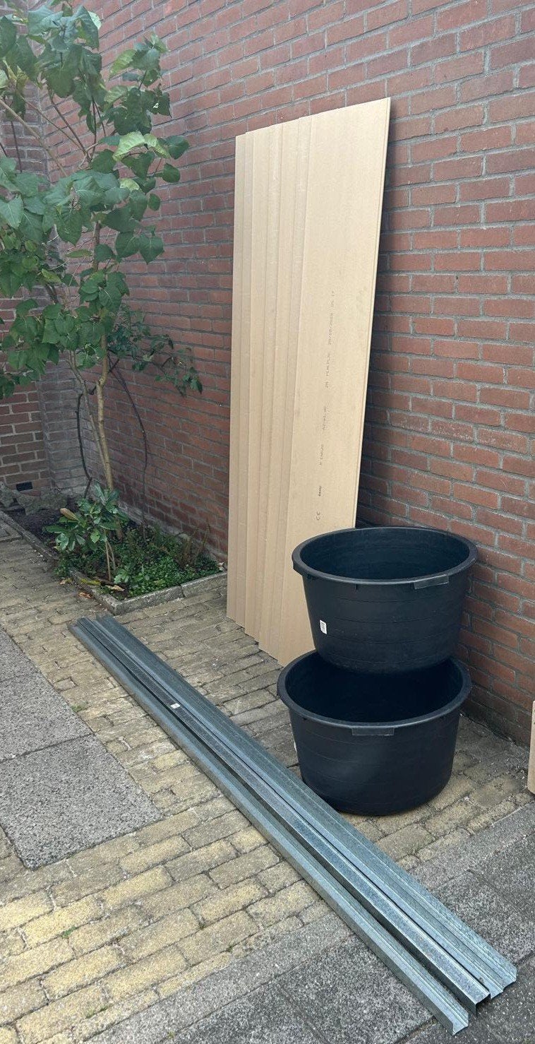 Diverse bouwmaterialen: Gipsplaten, Stuc-kuipen & Metal Stud, Ophalen, Gebruikt, Minder dan 25 mm, Overige typen