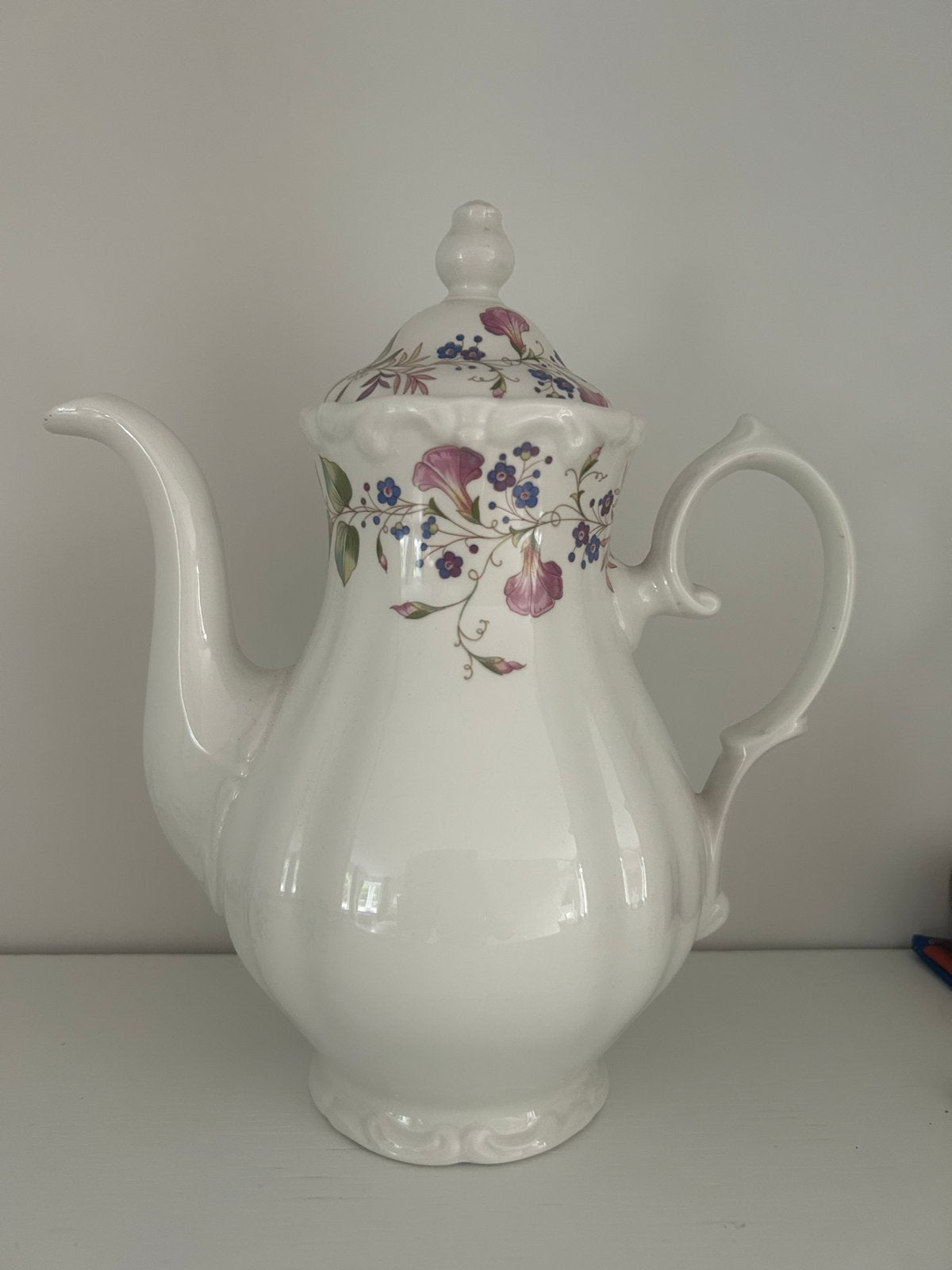 Vintage Pontesa koffiepot met bloemmotief - Made in Spain, Ophalen of Verzenden