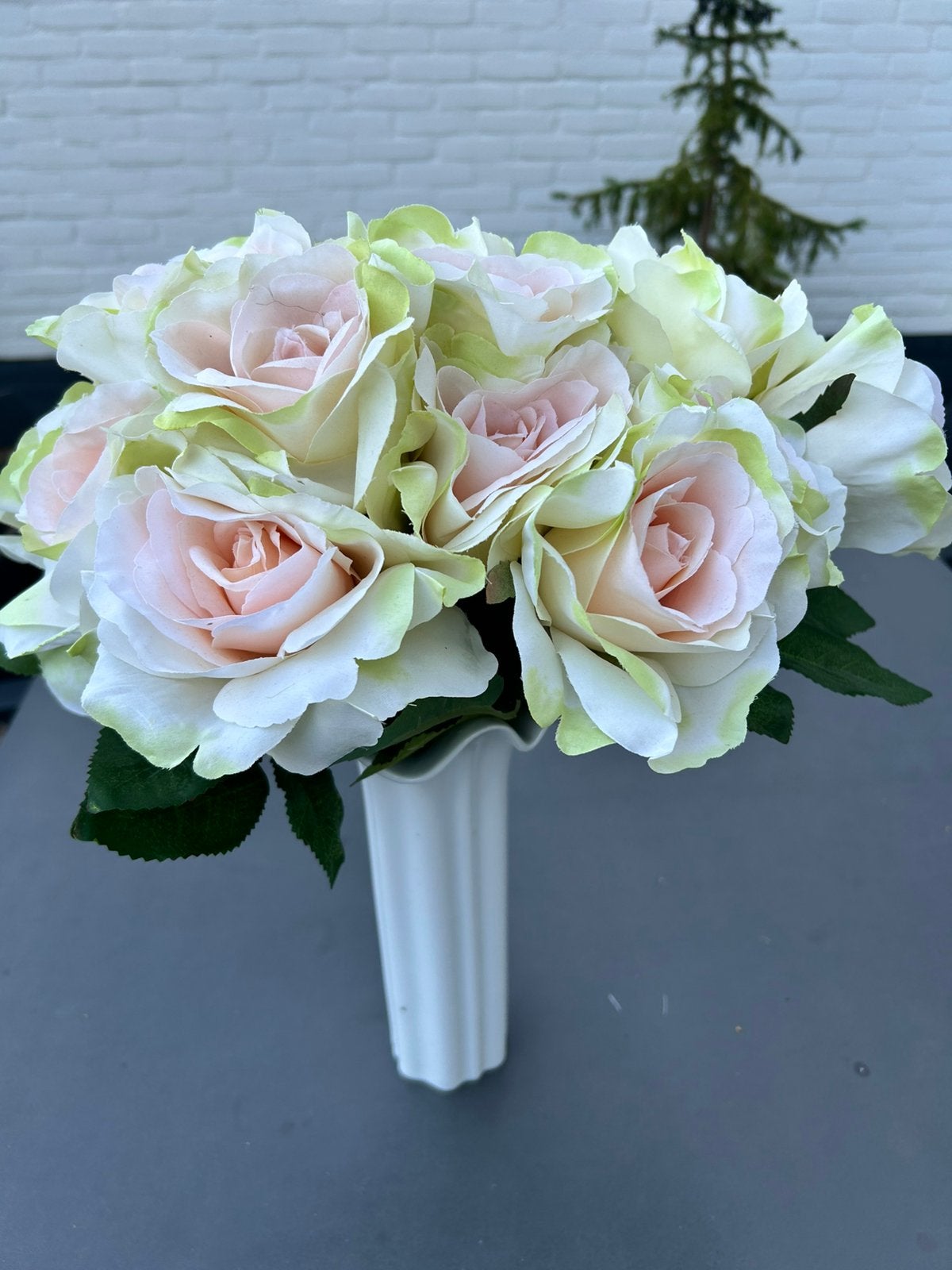 Kunst Rozen - Boeket - 33 cm., Ophalen of Verzenden, Zo goed als nieuw, Binnen