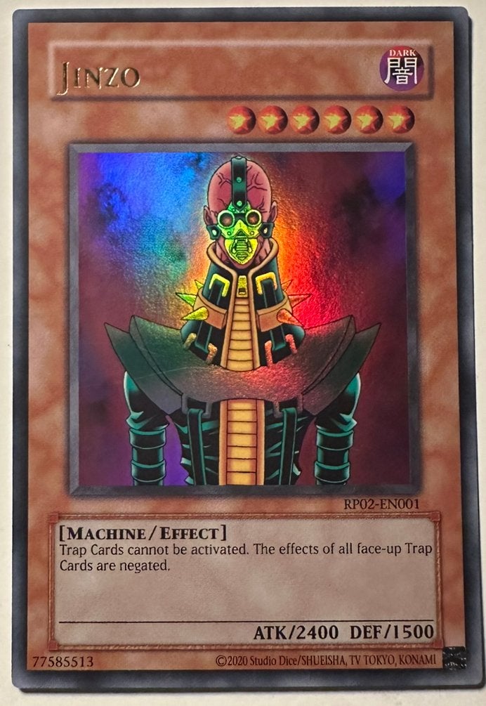 Yu-Gi-Oh! Jinzo RP02 Retro Pack Print !, Ophalen of Verzenden, Gebruikt, Losse kaart, Foil