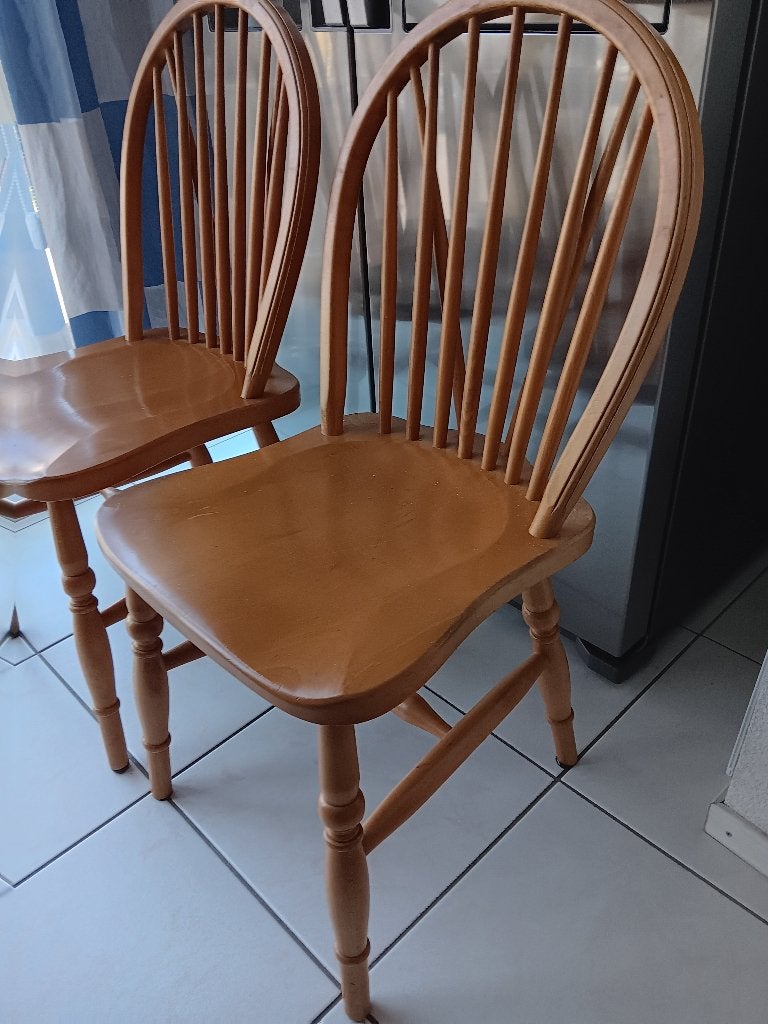 6  grenen eetkamer stoelen, Ophalen, Gebruikt, Bruin, Grenen
