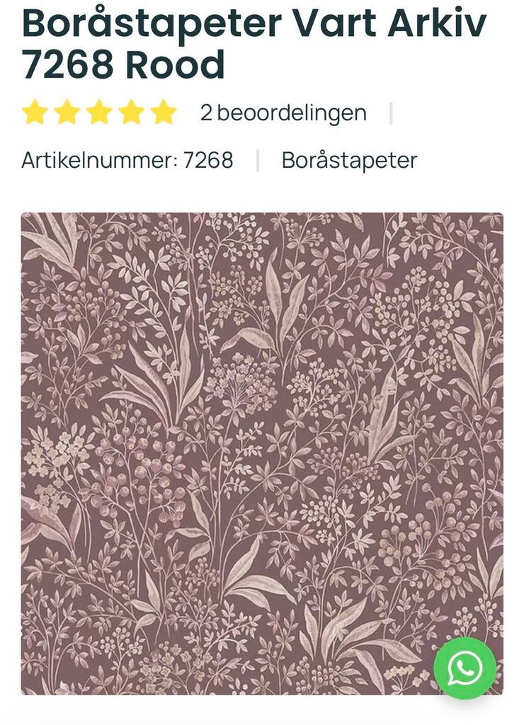 Nieuw: 2 rollen behang, Boråstapeter Vart Arkiv, Verzenden, 50 tot 75 m², Paars